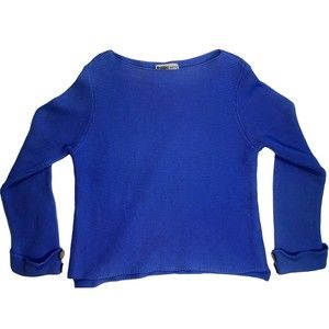 HABITAT Clothes To Live In Blue Cotton Knit Sweater Button Detail Size Small